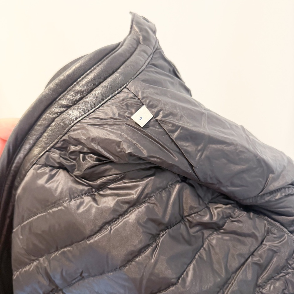 Moncler full leather Quilted Jacket Size 1 (Fits more like Size Small) JU0011 - Picture 7 of 15